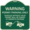Signmission Warning Permit Parking Vehicles w/o Permits Towed Owners Expense Alum, 18" L, 18" H, G-1818-22711 A-DES-G-1818-22711 - alternate 1
